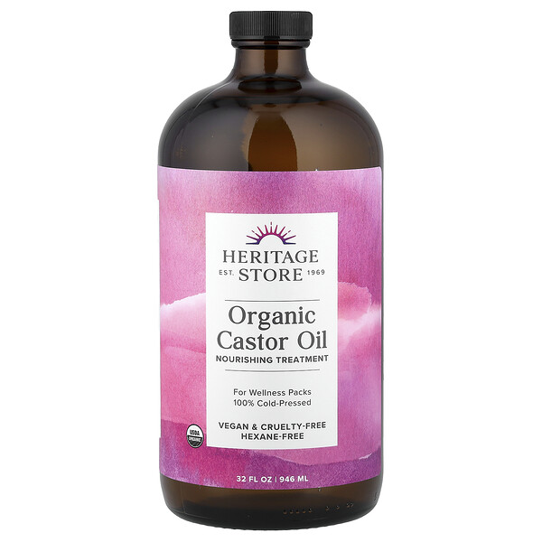Heritage Store Organic Castor Oil, 32 fl oz (946 ml)