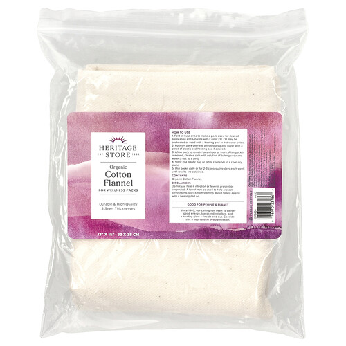 Heritage Store, Organic Cotton Flannel, 1 Flannel, 13 x 15 (33 x 38 cm)