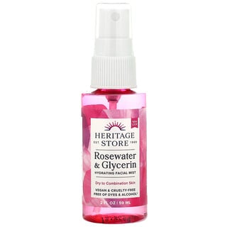 Heritage Store, Rosewater & Glycerin, Hydrating Facial Mist, 2 fl oz (59 ml)