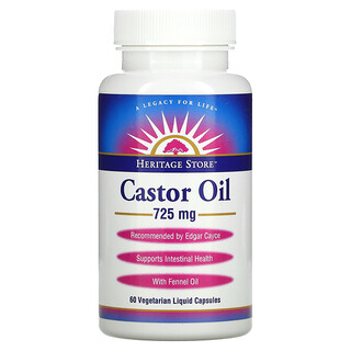 Heritage Store, Castor Oil, 725 mg, 60 Vegetarian Liquid Capsules