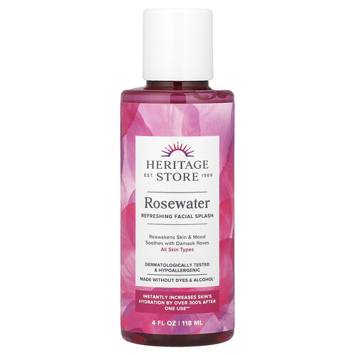 Heritage Store, Rosewater, Aromatherapy Water, Rosenwasser für die Aromatherapie, Rosenblüten, 118 ml (4 fl. oz.)
