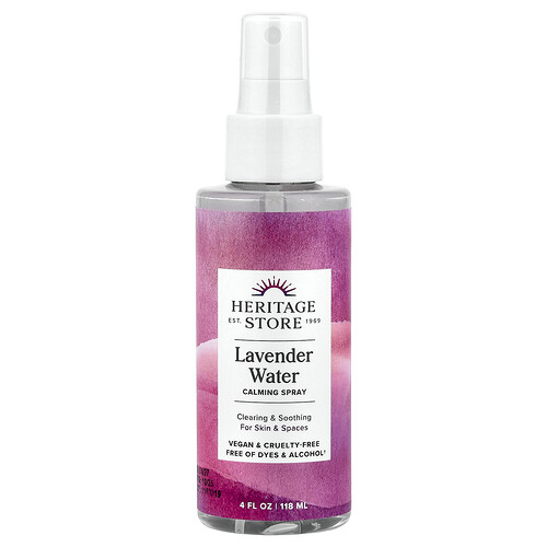 Heritage Store, Lavender Water Calming Spray, 4 fl oz (118 ml)