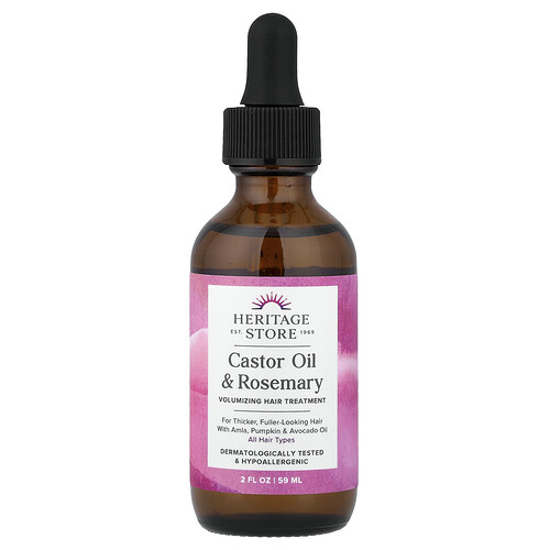 Heritage Store, Castor Oil & Rosemary, Rizinusöl und Rosmarin, für alle Haartypen, 59 ml (2 fl. oz.)
