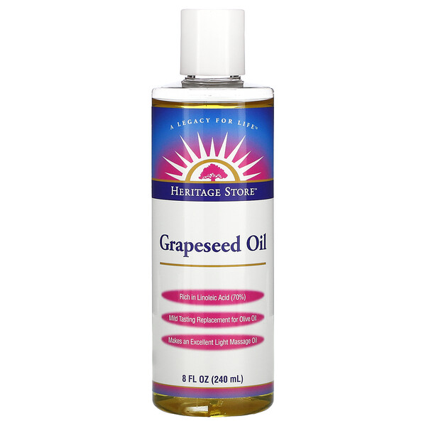 Heritage Store‏, Grapeseed Oil, 8 fl oz (240 ml)