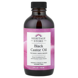 Heritage Store, Black Castor Oil, 4 fl oz (118 ml)