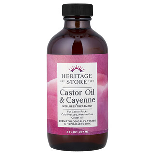 Heritage Store, Castor Oil & Cayenne, Wellness Treatment, 8 fl oz (237 ml)
