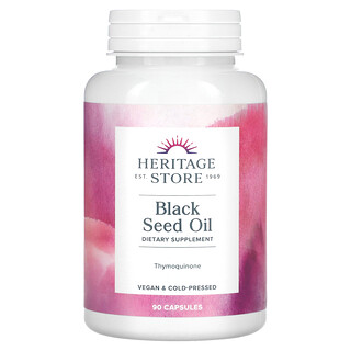 Heritage Store, Black Seed Oil, 1,300 mg, 90 Capsules (650 mg per Capsule)