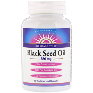 Хэритадж Продактс, Black Seed Oil, 650 mg, 90 Vegetarian Liquid Capsules отзывы покупателей