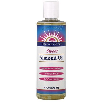 

Heritage Store, Sweet Almond Oil, Unscented, 8 fl oz (240 ml)