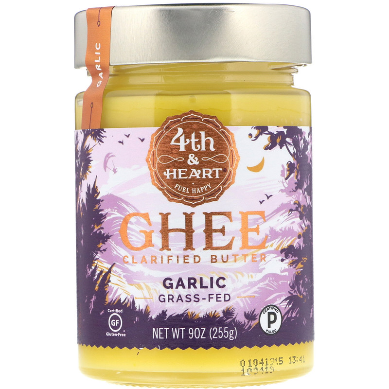 4th & Heart, Ghee Clarified Butter, GrassFed, Garlic, 9 oz (255 g) iHerb