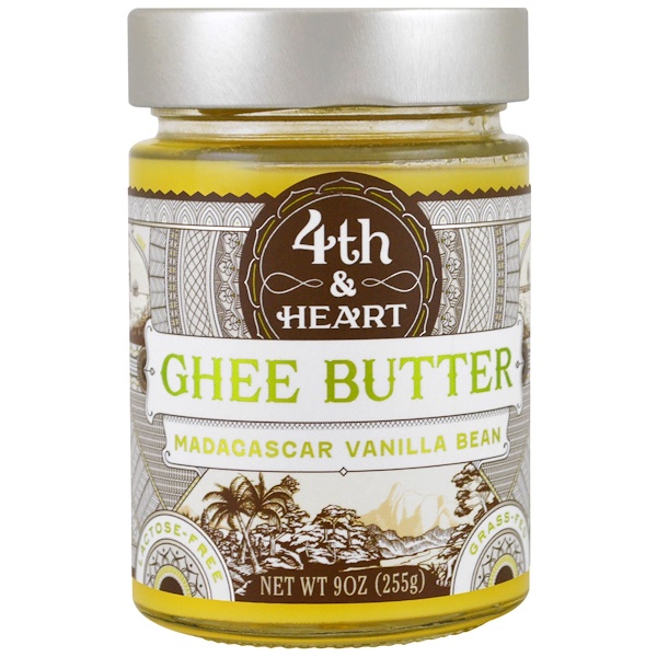 4th & Heart, Ghee Butter, GrassFed, Madagascar Vanilla Bean, 9 oz (225