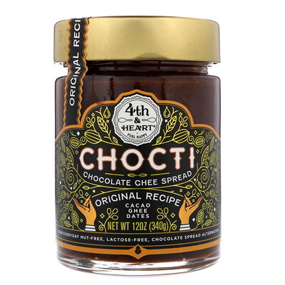 4th & Heart Chocti, шоколадный спред гхи, оригинальный рецепт, 340 г (12 унций)