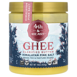 4th & Heart, Mantequilla clarificada de ghee, sal rosa del Himalaya, 454 g (16 oz)