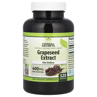 Herbal Secrets, Grapeseed Extract, 400 mg, 120 Veggie Capsules