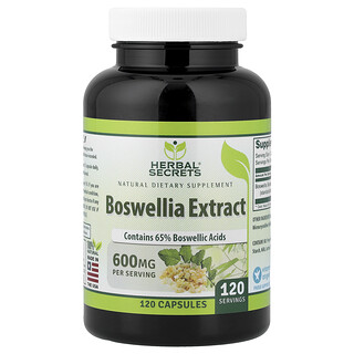 Herbal Secrets, екстракт босвелії, 600 мг, 120 капсул