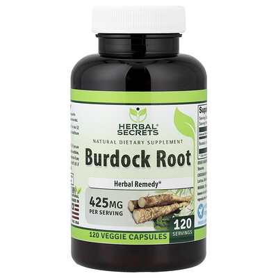 Product Image for Herbal Secrets, Burdock Root, 425 mg, 120 Veggie Capsules