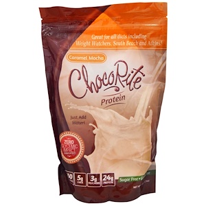 HealthSmart Foods, Inc., Choco-Rite Protein Powder, Caramel Mocha Net Wt. 418g (14.7 oz)