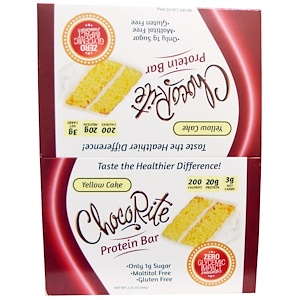HealthSmart Foods, Inc., Белковые батончики ЧокоРайт,  желтый пирог, 12 батончиков, по 2,26 унции (64 г) каждый