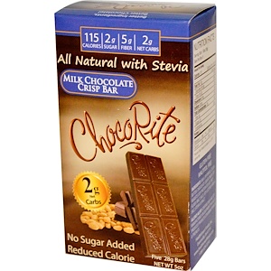 HealthSmart Foods, Inc., ChocoRite, хрустящие батончики с молочным шоколадом, 5 батончиков, (28 г) каждый