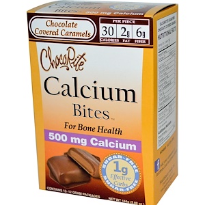 Отзывы о Хэлссмарт фудс, ChocoRite, Calcium Bites, Chocolate Covered Caramels, 12 Packages, 12 g Each