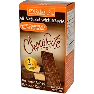 HealthSmart Foods, Inc., ChocoRite, батончик с молочным шоколадом и арахисовым маслом, 5 батончиков (28 г) шт.