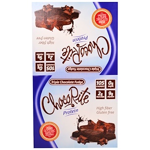 HealthSmart Foods, Inc., "ChocoRite", белковые батончики со вкусом помадок с тройным шоколадом, 16 батончиков по 1,2 унции (34 г)