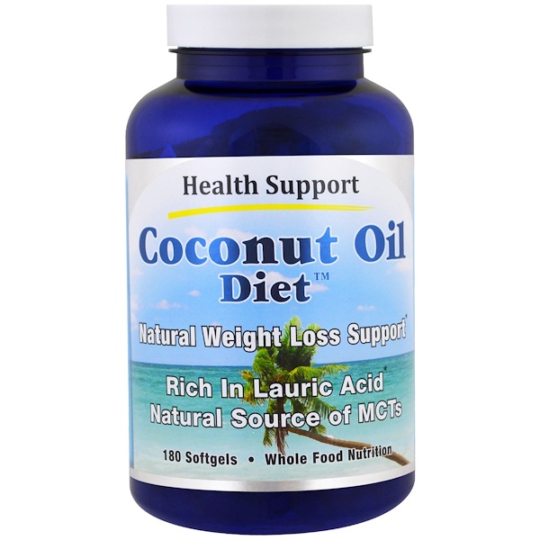 Health Support, Coconut Oil Diet, 180 Softgel iHerb
