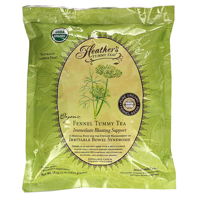 Heather's Tummy Care Tummy Teas, органический чай с фенхелем, без кофеина, 453 г (16 унций)