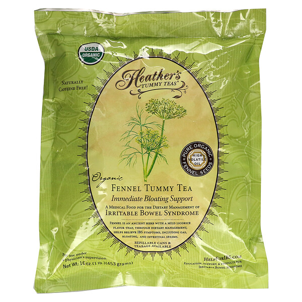 Heather's Tummy Care‏, Tummy Teas, Organic, Fennel Tea, Caffeine Free, 16 oz (453 g)
