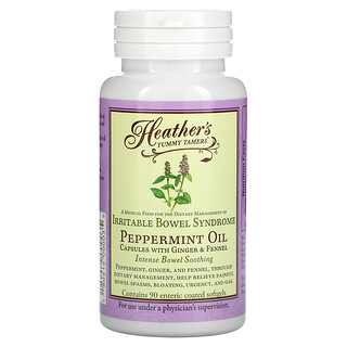 Heather's Tummy Care, Peppermint Oil, Intense Bowel Syndrome, 90 Enteric Coated Softgels