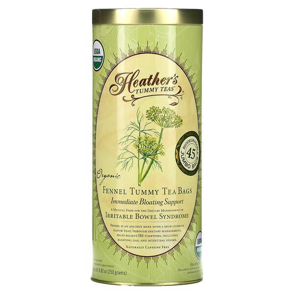 Heather's Tummy Care‏, Tummy Teas, תה שומר אורגני בשקיקים, ללא קפאין, 45 שקיקי תה, 250 גרם (8.82 אונקיות)