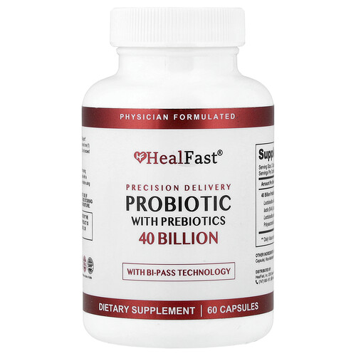 HealFast, Probiotic With Prebiotics, Probiotikum mit Präbiotika, 60 Kapseln