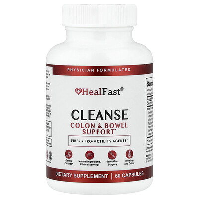 Product Image for HealFast, Cleanse, Colon & Bowel Support, 60 Capsules