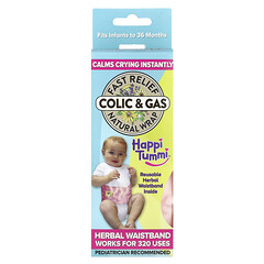 Fast Relief Colic & Gas, натуральне обгортання, для немовлят до 36 місяців, рожевий, 1 обгортання та 1 трав’яний пакетик
