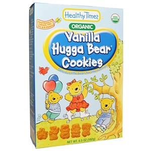 Healthy Times, Органическое печенье Hugga Bear, ванильное, 6,5 унций (182 г)