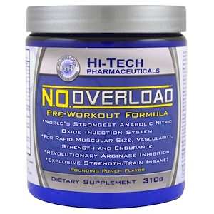 Hi Tech Pharmaceuticals, N.O. Overload, Pre-Workout Formula, Pounding Punch Flavor, 310 g