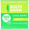Health Warrior, Inc., Chia Bars, Coconut, 5 Bars, 0.88 oz (25 g) Each