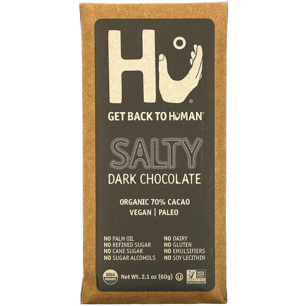 Hu, Cokelat Hitam Asin, 60 g (2,1 ons)