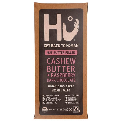 Hu, Cashew Butter + Raspberry Dark Chocolate, 70% Cacao, 2.1 oz (60 g)