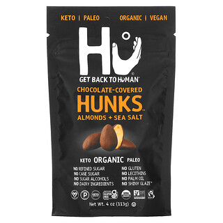 Chocolate Covered Hunks, Almonds + Sea Salt, 4 oz (113 g)