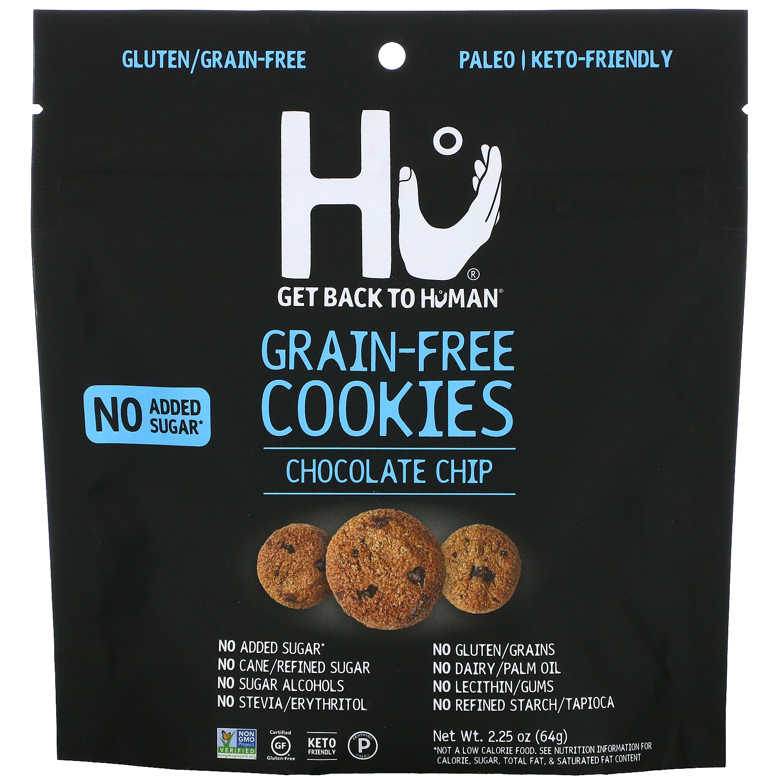 Hu 穀物不使用クッキー チョコレートチップ 2.25オンス 最先端 激安単価で 64g