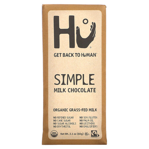 Hu Kitchen Simple Grass-Fed Milk Chocolate Bar, 60g