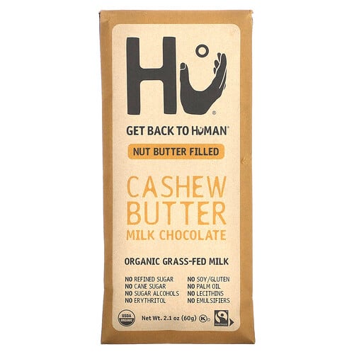 Hu Kitchen Grass-Fed Milk Chocolate Bar Filled Cashew Butter, 60g
