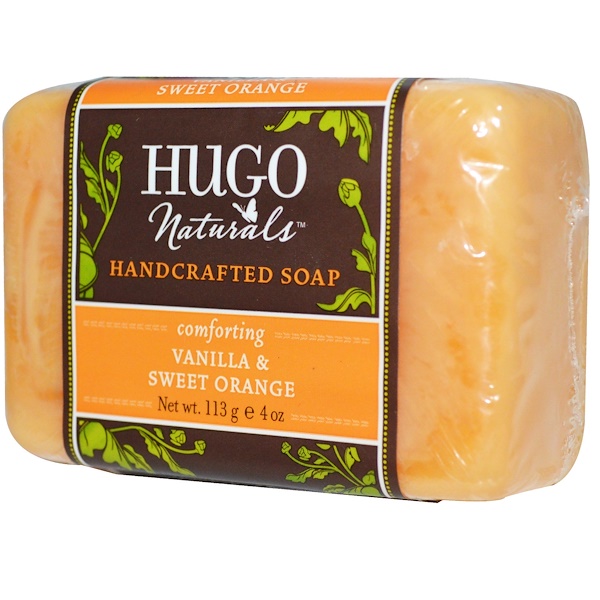 Hugo Naturals, Мыло ручной работы, ваниль и сладкий апельсин, 4 унции (113 г)