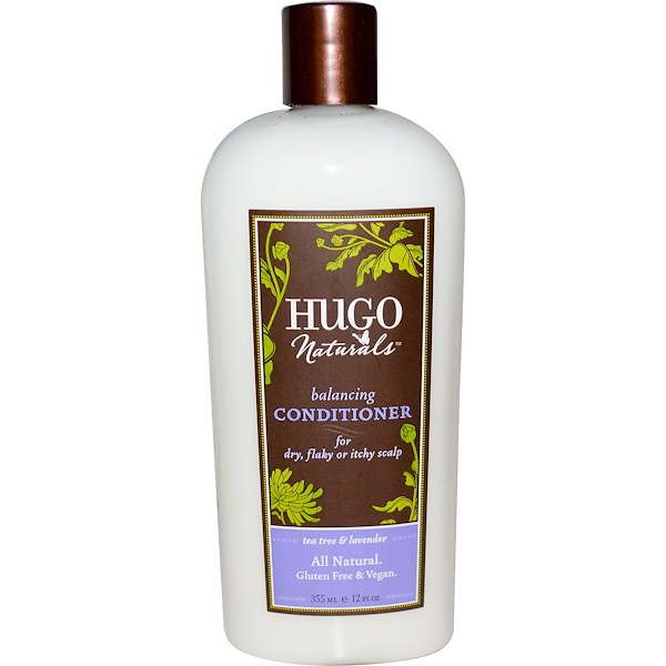 Hugo Naturals, Балансирующий кондиционер, чайное дерево и лаванда, 12 жидких унций (355 мл)