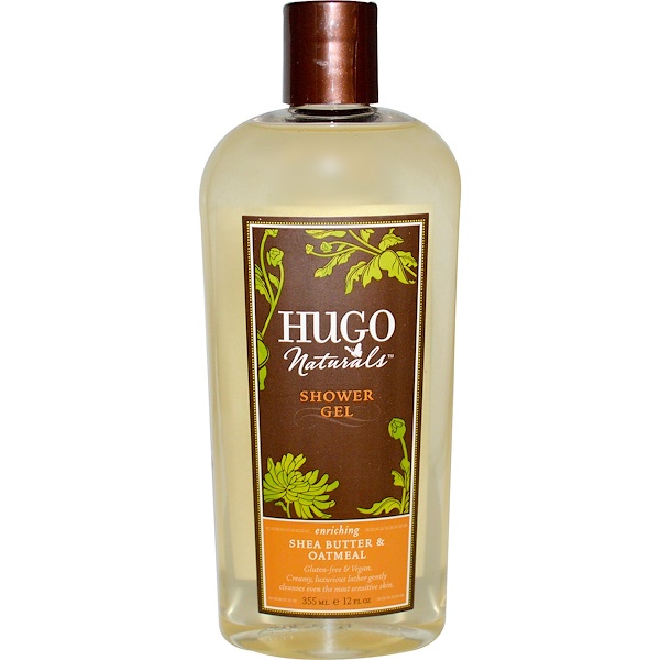 Hugo Naturals, Гель для душа, масло ши и овсянка 12 жидких унции (355 мл)