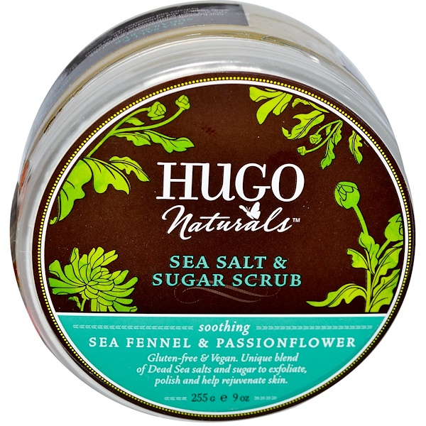 Hugo Naturals, Скраб из морской соли и сахара, с морским критмумом и страстоцветом, 9 унций (255 г)