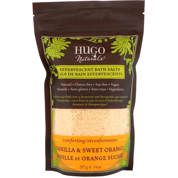 Hugo Naturals, Effervescent Bath Salts, Vanilla & Sweet Orange, 14 oz (397 g) (Discontinued Item) 