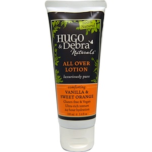 Hugo Naturals, Лосьон для всего тела, ваниль и сладкий апельсин, 3,4 жидких унций (100 мл)