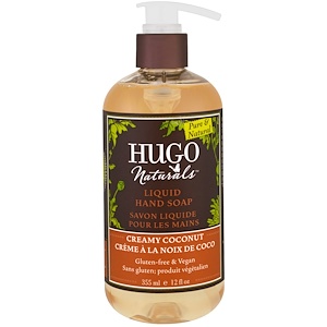 Hugo Naturals, Жидкое мыло для рук, сливочный кокос, 355 мл (12 жидких унций)